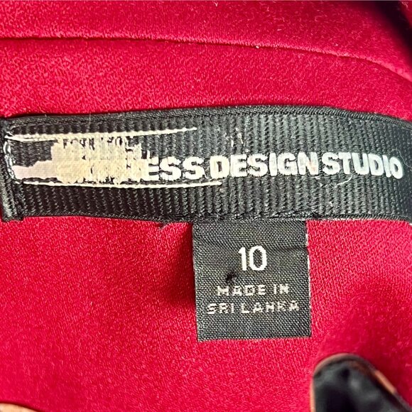 Red Fitted Blazer Jacket M Single Button Front Notch Lapel Holiday Work - Picture 8 of 12